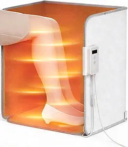 Under Desk Heater, Foot Warmer with Foot Heating Pad, Quiet 195W Under Desk Foot Warmer with Detachable Blanket for Office Home, Energy-Saving 5 Temperature Levels Timer Grey Cuboid UEMUSI