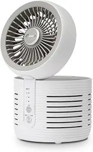 Crane 2-in-1 Air Purifier and Desk Fan, Fan and Air Purifier Combo, Ideal for Office Desk, Night Stand, Dorm, or Small Bedroom, Small HEPA Air Purifier