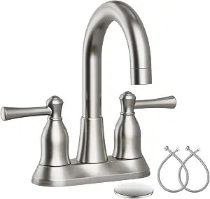 VXV Brushed Nickel Bathroom Faucet 4 inch Centerset Lead-Free 2 or 3 Hole