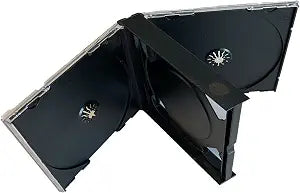 MediaPack4All 24mm Double Chubby Jewel Case (2-Disc Capacity), Black Double Chubby Jewel Case for CD/DVD Storage (5)