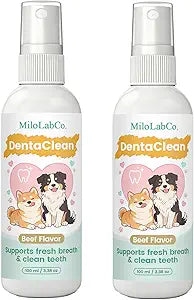 Milolabco Advanced Dental Spray, Dentaclean for Dogs & Cat, Probiotic Oral Care Spray for Fresh Breath, Helps Support Clean Teeth & Healthy Gums - No Brushing (2 Pack)