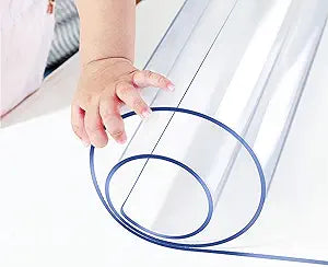 42 X 90 inch Large Clear Plastic Tablecloth Vinyl Rectangle Wood Furniture Wipeable Table Cloth Protector Thick Countertop Protective Cover PVC Desk Dining Glass Tabletop Protection Pad Easy Clean