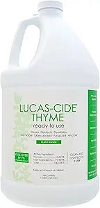 LUCAS-CIDE Ready To Use All Purpose Cleaner - Home Essentials Cleaning Supplies For Everyday Hygiene - Thyme Scented Disinfecting Bathroom Cleaner, Glass Cleaner, Floor Cleaner, etc - 1 Gallon