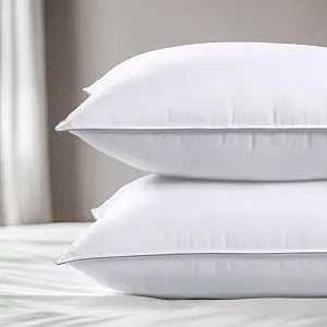 viewstar Pillows Queen Size Set of 2, Firm Support Down Alternative Pillows for Side, Back, or Stomach Sleepers, Double Stitch White