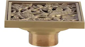 Fafeicy Antique Brass Floor Drain Grate, High Capacity