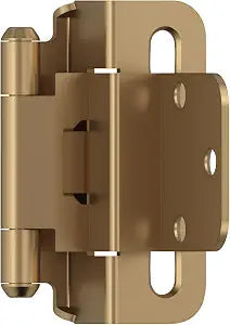Amerock 1 Pair 3/8" Inset Champagne Bronze Self-Closing Wrap Hinge