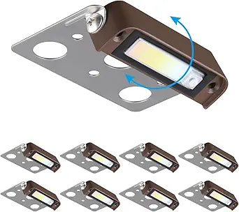 LEONLITE 8-Pack Premium Series 5CCT 4 Inch LED Hardscape Lighting Swivel, 2200K/2700K/3000K/4000K/5000K Selectable, Retaining Wall Light Low Voltage, 12V Paver Light, 2W Outdoor Step Light, ETL