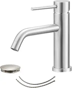 Homevacious Single Hole Bathroom Faucet Brushed Nickel
