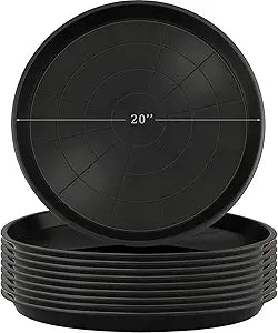 Eccliy 10 Packs 20 Inch Plastic Large Plant Saucers Heavy Duty Planter Trays Jumbo Flower Pot Saucers Plastic Water Trays for Indoors and Outdoors