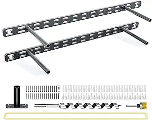 2pcs Floating Shelf Bracket Heavy Duty,Decorative Floating Shelf Hardware Hidden Black Metal Fireplace Mantel Brackets (22"X6"X1.0" with Tools)