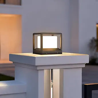 MVBT 7.1" Outdoor Post Lights, Pillar Lights Hard Wired, AC100-240V Modern Column Light, Waterproof Fence Deck Cap Lamp Fixture, 3000K Landscape Lighting for Outside Patio Garden Gate Posts