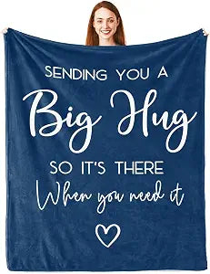 Pubrave Get Well Gifts for Women/Men, Inspirational/Sympathy/Thinking of You/Cheer Up/Feel Better Gifts for Women/Men, Healing Blanket Dark Blue 60x80in