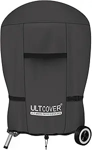 ULTCOVER Outdoor Waterproof Charcoal Kettle Grill Cover for Most 26 inch Round Smoker Size Up to 33 Dia x 38 H, Black