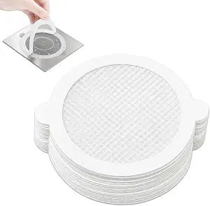 40-Pack Disposable Shower Drain Hair Catcher Mesh Stickers, Adhesive Hair Trap Drain Strainer for Bathroom Tub, Kitchen Sink, and Shower Drain Cover