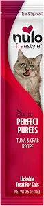 Nulo Freestyle Lickable Cat Treats - Perfect Pures Tuna & Crab, Squeezable Grain-Free Wet Cat Food Topper, High Moisture for Hydration, 48 x 0.5oz