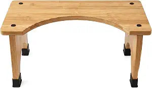 Bamboo U-Cut Toilet Stool, Non-Slip Step for Adults Kids & Bathroom