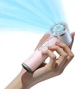TORRAS COOLiFY iva Handheld Fan with Ice Cooler, [Chill by 50F] 0-100 Speed, Super Mini Powerful Portable Fan, 4900mAh Rechargeable Hand Held, Travel Essentials, Gift for Dad Husband, Pink