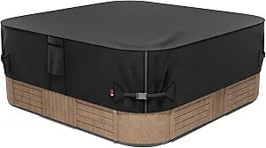 iBirdie Outdoor Waterproof and Weatherproof Hot Tub Cover 85 x 85 inch fit 84 x 84 or 83 x 83 or 82 x 82 or 7 ft x 7 ft Square SPA 600D Heavy Duty Protectors Protective Cover Cap
