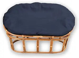 Double Papasan Cushion Cover for 65486 inches Cushion Outdoor Replacement Slipcover with Zipper Wicker Egg Chair Cushion Covers Water-Resistant Machine Wash (Navy Blue, 67  47  6 inches)