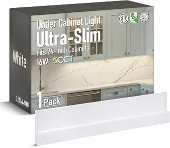 TORCHSTAR Ultra-Slim LED Under Cabinet Lighting Fits 24" Cabinets