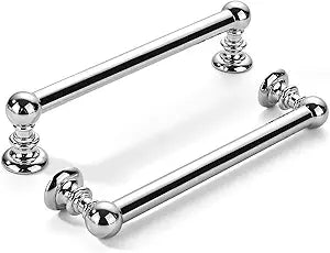 khtumeware 10 Pack 5 inch(128mm) Hole Center Vibrant Polished Chrome Cabinet Pulls Solid Heavy-Duty Kitchen Cabinet Hardware for Drawers Dressing Table Bathroom Handle