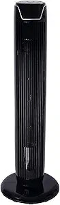 Alera 36" 3-Speed Oscillating Tower Fan With Remote Control, Plastic, Black