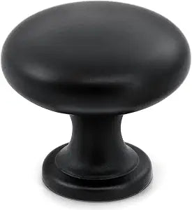 HESTIA HARDWARE 25 Pack | 1.15 Inch Black Zinc Cabinet Knob, Drawer and Dresser Knobs | Kitchen Cabinet Knobs and Bathroom Drawer Knobs | Round Matte Black Knob (Z5.25.D)