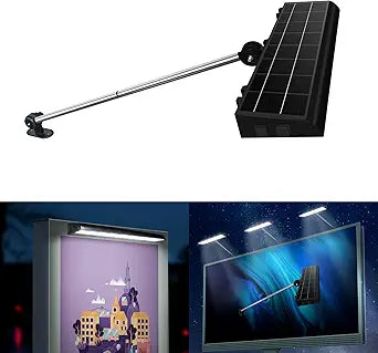 Solar Sign Lights Outdoor Waterproof 232 LED Super Bright Billboard Light with Mounting Braket 8000 mAh Commercial Solar Lights for Wall Real Estate Business Yard Sign Advertising Lighting (Black)