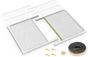 BJADE'S Window Air Conditioner Side Panels with Adjustable Frame Size Suitable for Different Window AC Unit 5,000-14,000Btu, Side Panel Seal Kit,Room AC Accordion Filler Curtain Replacement Kit