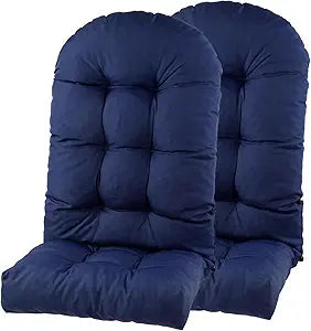 Outdoor Adirondack Chair Cushions Set of 2, Non-Slip Waterproof High Back Tufted Patio Seat Pads for Porch Rocking Chair 44"x19.6"x4.7", Navy Blue