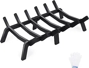 Fireplace Grates 20 Inch - Heavy Duty Steel Fireplace Rack | Fireplace Log Holder for Indoor & Outdoor | Fire Place Grate| Fireplace Racks for Inside Fireplace| Large Firewood Grate| Easy Assembly