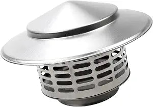 Cone Top Chimney Cap, Chimney Cover Cap Outside Roof Fireplace Screen Cover Exterior Stove Pipe Topper (Sliver, 3 in)