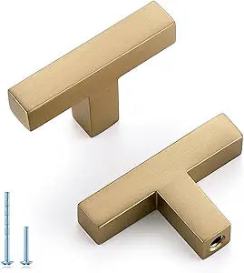 HOME EDIT 30 Pack Solid Single Hole Slim Square Bar Cabinet Pulls - Champagne Bronze Drawer knobs for Kitchen, Bathroom & Dresser Cabinets Hardware