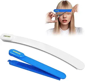 Professional Hair Styling Tools: DIY Layering and Trimming Kit with Clips, Guide for Bangs, Layers, Split Ends - Blue