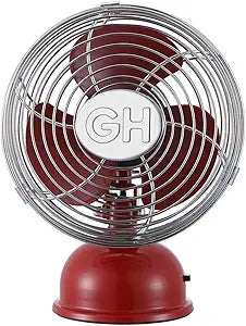 Good Housekeeping (92521) All-Metal USB-Powered 5" Oscillating Personal Fan (Crimson Red)