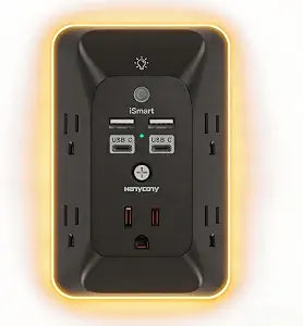 Outlet Extender with Night Light, Multi Plug Outlet, USB Wall Charger