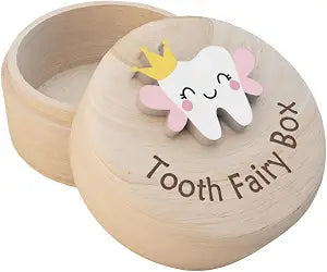 Tooth Fairy Box Wooden Tooth Keepsake Box for First Lost Teet