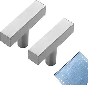 Ravinte Square Cabinet Knobs, 5 Pack 2" Cabint Handles, Brushed Nickel