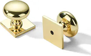khtumeware 10 Pack 1-1/4 inch Backplate for Cabinet Knobs Polished Brass Drawer Hardware Vintage Aged Knobs with Backplate