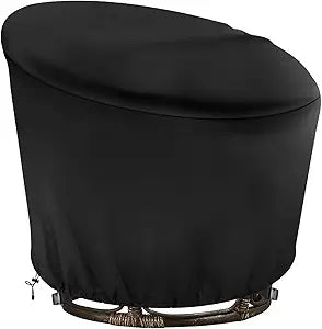 Papasan Chair Cover Waterproof,(for 52in Outdoor Papasan Chairs Black) Zipper Design, Easy to Put On and Take Off, Dust Resistant Patio Furniture Seat Covers