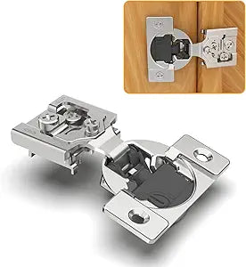 Chibery 50 Pack 1/2" Overlay 4D Soft Close Concealed Hinges for Face Frame Door, Adjustable Closing Speed, Smooth Slow Self Close Hinges, Satin Nickel, 105 Open Angle Stainless Steel Cabinet Hinges