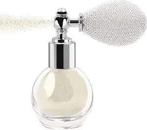 Body Glitter Spray 4 Colors Shimmer Sparkle Highlighter Powder Glitter High Gloss Powder Spray for Face Body Hair Cosmetic (T01 Pearl White)