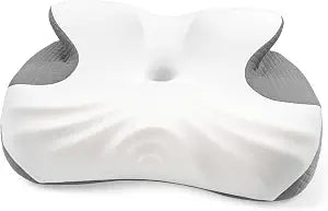 Cervical Pillow for Neck Pain Relief, Orthopedic Memory Foam Pillow with Dual Height 4.3" & 5.1" Loft, Cooling Butterfly Contour with Arm Rest for Side and Back Sleepers