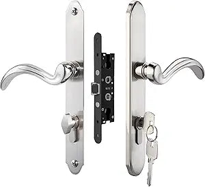 HauSun Storm Door Handle Set Replacement Kit with 2 Point Mortise Lock and Key,Security Door Keyed Lever Handle Fits for Pella or Larson Storm Door (Brushed Nickel)