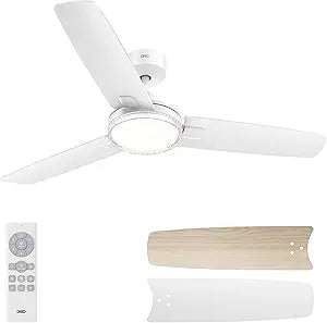 DREO Bedroom Ceiling Fan with Lights, Quiet DC Motor, 22db,Quick-Install, Powerful Airflow, 6 Speeds with Remote, Reversible, 6-Level Dimmable, 5CCT, Black,42" Indoor/Outdoor