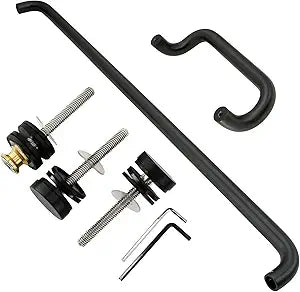 Solid Aluminum Matte Black Commercial Door Push Pull Bar Set, 33" Push Bar and 10" Center-to-Center Pull Handle, Heavy Duty Storefront Entrance Hardware for Glass and Metal Doors, Matte Black