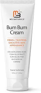 Bum Bum Cream with Lemon Vanilla Scent, 2-in-1 Skin Care Cellulite Treatment & Massage Lotion, Non-Greasy Skin Tightening for Firm Butt, Belly, and Thighs with Cupuaçu, Collagen, and Caffeine, 8 Fl Oz