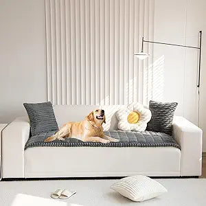 Gumfolk Pet Couch Covers for Sofa Slipcovers Couch Protector for Dogs Washable Cushion Cover, Sofa Pad Blanket Furniture, Dark Grey, 27in*83in