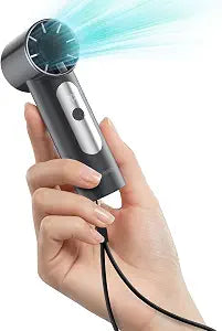 Mini Handheld Fan, 4 Gear Wind, Battery Operated, Up to 18 Working Hours,LED Display, Pocket Design for Outdoor Activities,Travel,Summer,Concerts,Every Festival Gift for Anyone (Black)