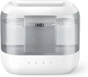 DREO Top Fill 4L Humidifiers for Bedroom, 36H Runtime, 28 dB Quiet Cool Mist Supersized Air Humidifier for Large Room, Plants, Baby Nursery, Indoor, Night Light, Easy to Clean & Fill, Grey